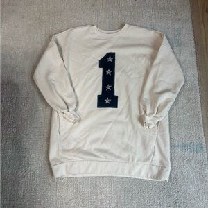 Judith March Cream Pullover with Black Star Number